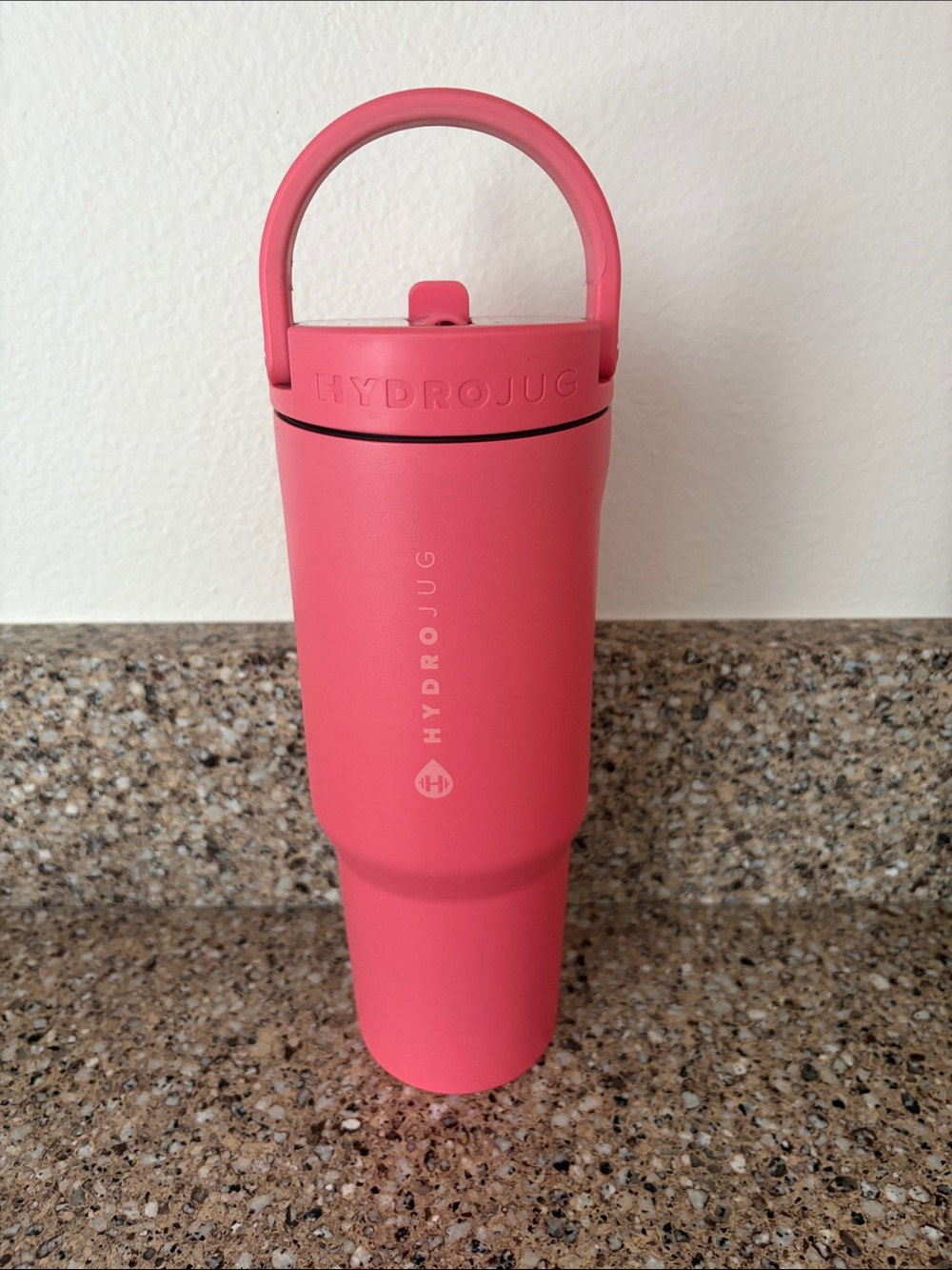 HydroJug Coral Pink Insulated Travel Mug with Handle